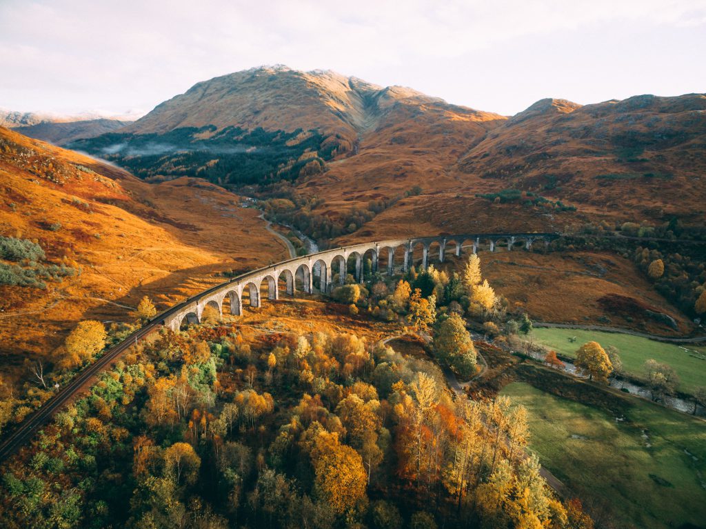 Train in Scotland, low impact journey through Scotland